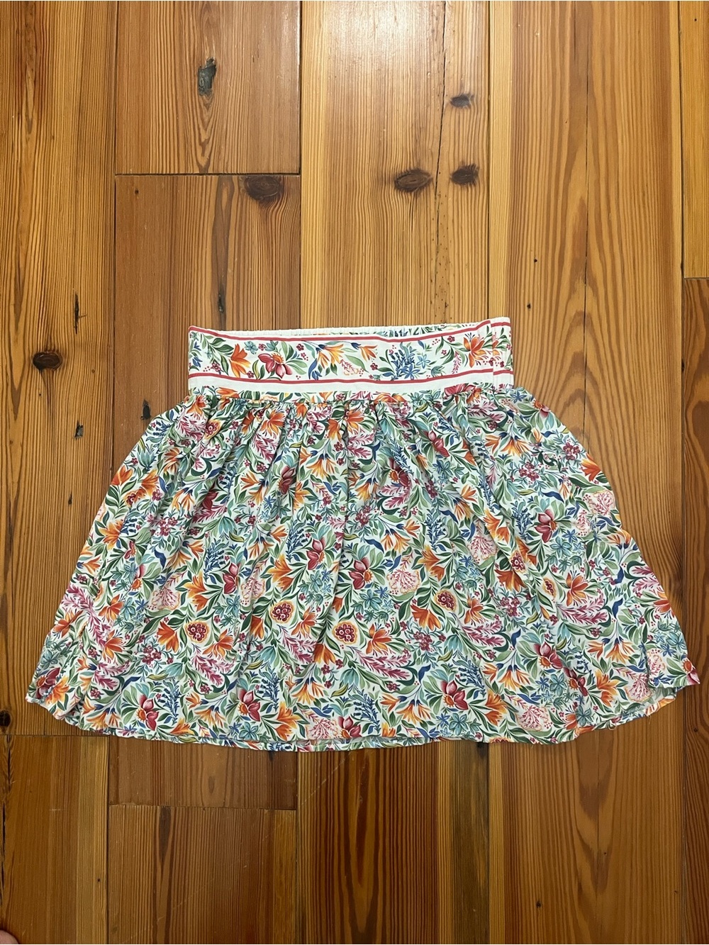 Rachel Zoe Floral Circle Skirt in White, Green, Orange and Pink